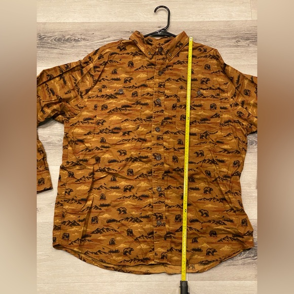 DULUTH TRADING CO Men's Free Swingin' Flannel Shirt Size: L Color:Brown NWOT - Picture 4 of 9